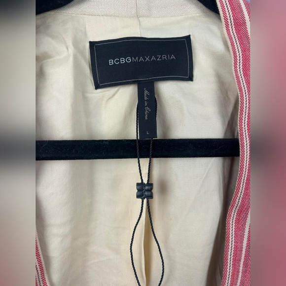 BCBGMAXAZRIA Women's‎ Red Striped Cropped Jacket Blazer Shorts Set Small Y2K L - Picture 5 of 9